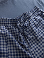 Navy Gingham 100% Cotton Barrel Leg Pyjamas - Image 2 of 4