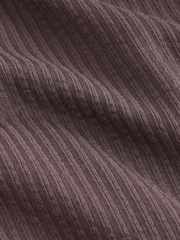 Chocolate Brown Textured Short Pyjamas Set - Image 8 of 8