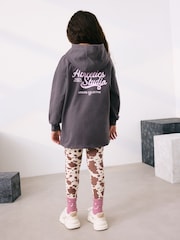 Anthrazit - Hoodie- und Leggings-Set mit Grafikdruck (3–16 J.) - Bild 2 von 4