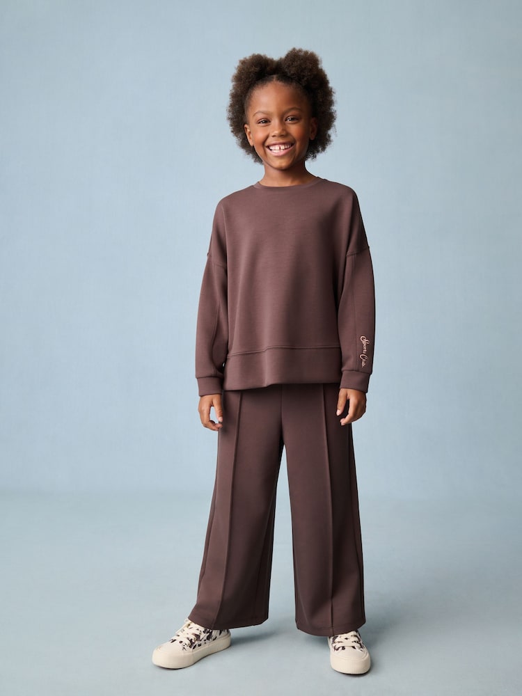 بني - Long Sleeve Wide Leg Set (3-16yrs) - صورة 1 من 6 بني - Long Sleeve Wide Leg Set (3-16yrs) - صورة 1 من 6