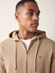 Beige - Gant Kapuzenjacke mit Reißverschluss und Shield-Logo - Bild 3 von 4