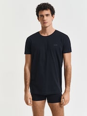 GANT Black Crew Neck 100% Cotton T-Shirts 2 Pack - Image 1 of 4