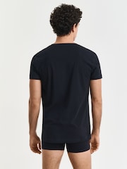 GANT Black Crew Neck 100% Cotton T-Shirts 2 Pack - Image 2 of 4