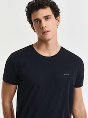 GANT Black Crew Neck 100% Cotton T-Shirts 2 Pack - Image 3 of 4