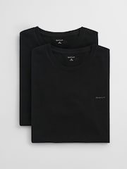 GANT Black Crew Neck 100% Cotton T-Shirts 2 Pack - Image 4 of 4