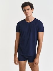 GANT Navy/White Regular-Fit T-Shirts 2 Pack - Image 2 of 4