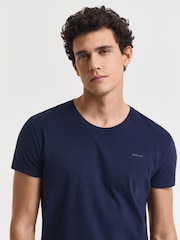 GANT Navy/White Regular-Fit T-Shirts 2 Pack - Image 4 of 4
