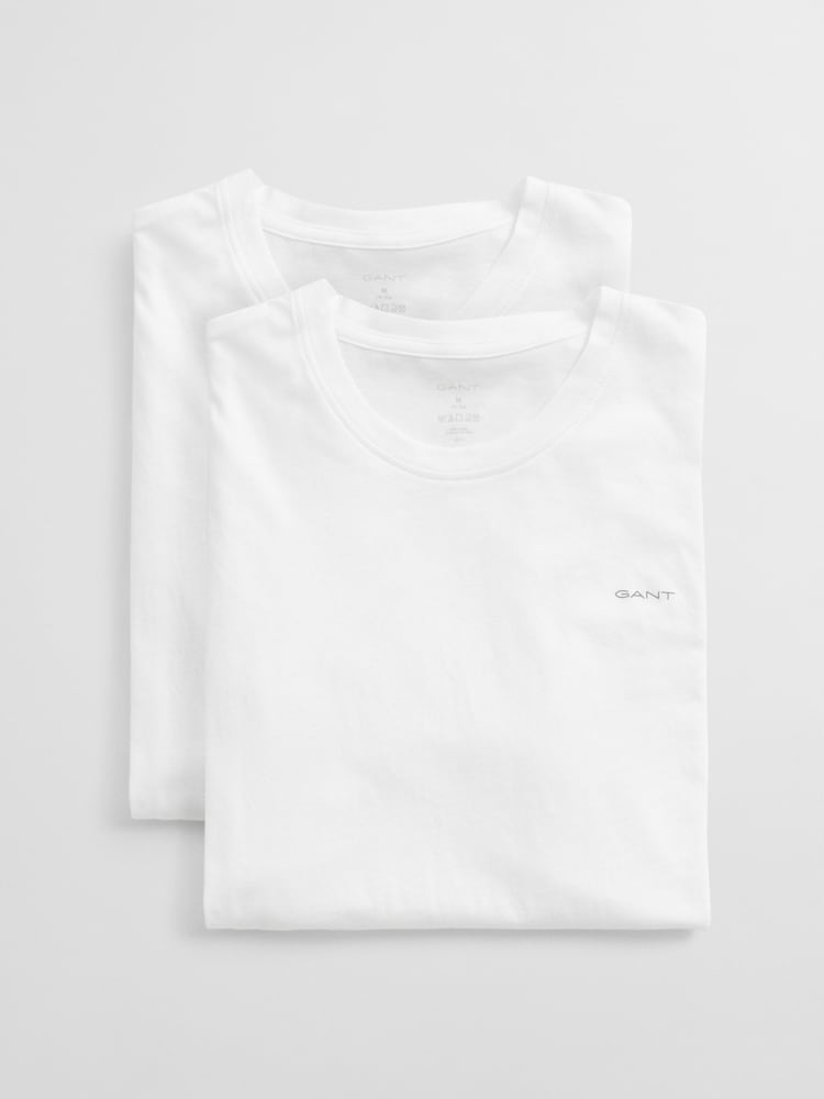 GANT White Crew Neck 100% Cotton  T-Shirt 2 Pack - Image 1 of 4