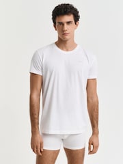 GANT White Crew Neck 100% Cotton  T-Shirt 2 Pack - Image 2 of 4
