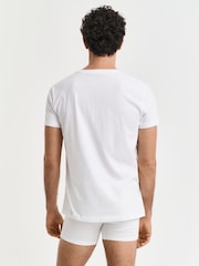 GANT White Crew Neck 100% Cotton  T-Shirt 2 Pack - Image 3 of 4