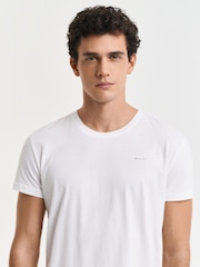GANT White Crew Neck 100% Cotton  T-Shirt 2 Pack - Image 4 of 4