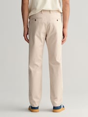 Бежевый - GANT Slim Fit Twill Trousers - Image 2 of 8