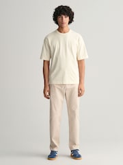 Бежевый - GANT Slim Fit Twill Trousers - Image 4 of 8