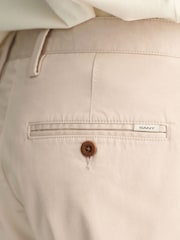Бежевый - GANT Slim Fit Twill Trousers - Image 7 of 8