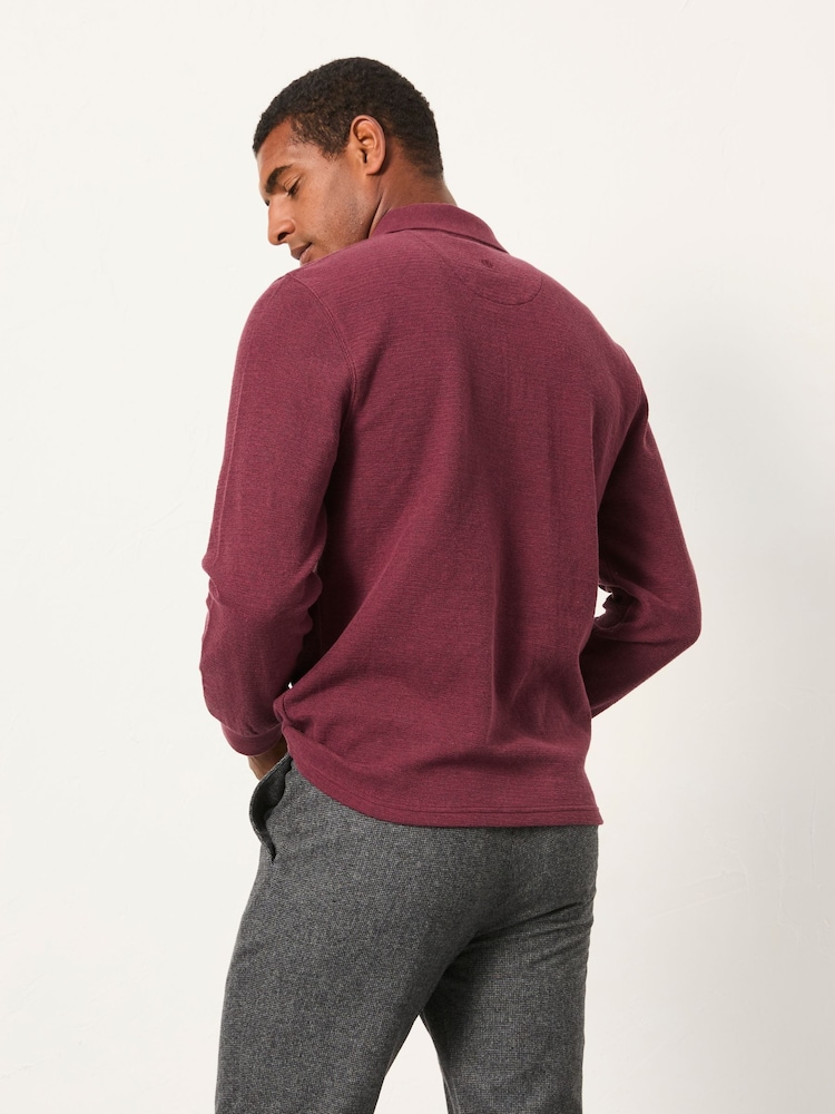 FatFace Shawford Claret Long Sleeve Polo - Image 2 of 6 FatFace Shawford Claret Long Sleeve Polo - Image 2 of 6