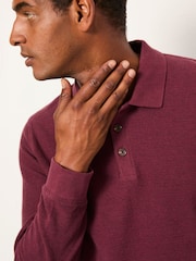 FatFace Shawford Claret Long Sleeve Polo - Image 3 of 6
