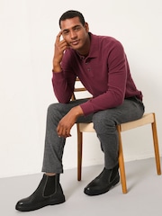 FatFace Shawford Claret Long Sleeve Polo - Image 5 of 6