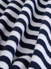 Navy/White Stripe Long Sleeve Ribbed Tops 3 Pack (3-16yrs) - Image 9 of 10