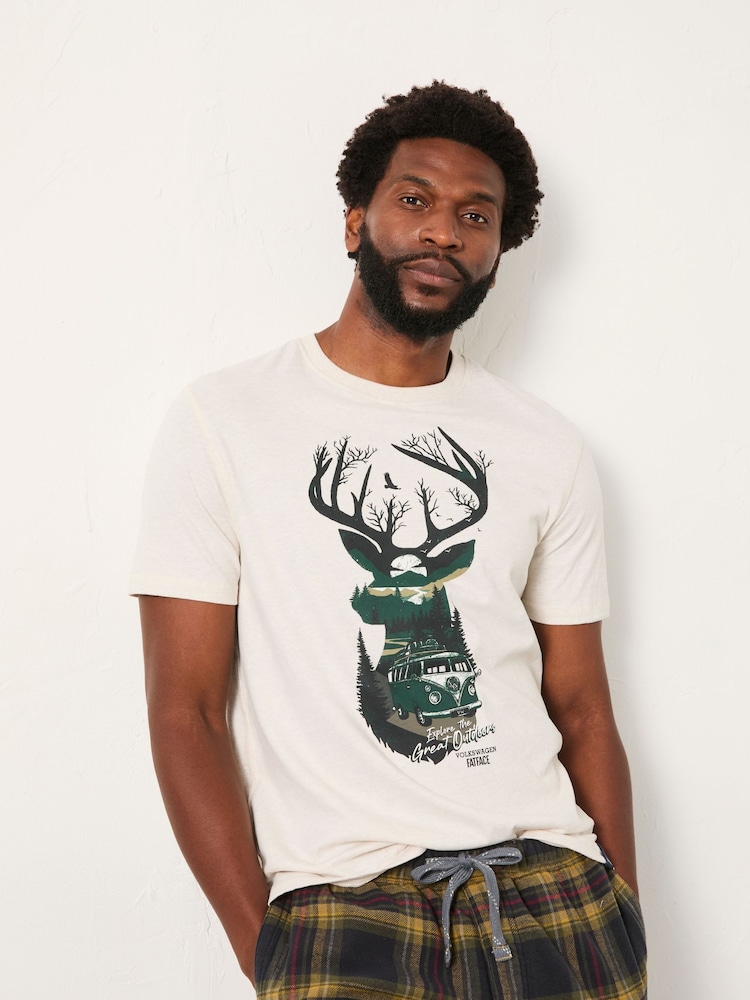 FatFace Natural VW Stag Tshirt - Image 1 of 6 FatFace Natural VW Stag Tshirt - Image 1 of 6