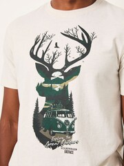 FatFace Natural VW Stag Tshirt - Image 5 of 6