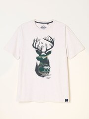 FatFace Natural VW Stag Tshirt - Image 6 of 6