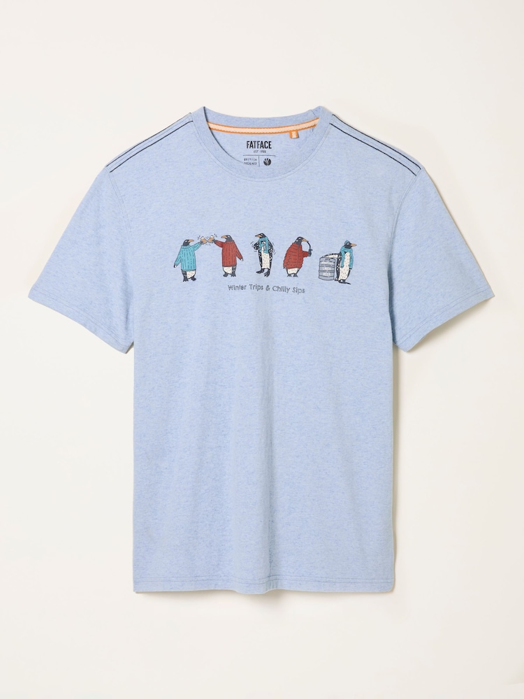 FatFace Light Vintage Blue Chilly Sips Graphic T-Shirt - Image 6 of 6 FatFace Light Vintage Blue Chilly Sips Graphic T-Shirt - Image 6 of 6