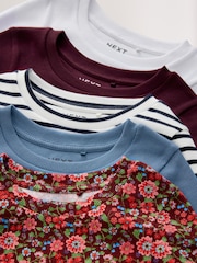 Floral Ribbed Long Sleeve Tops 5 Pack (3-16yrs) - Image 8 of 9