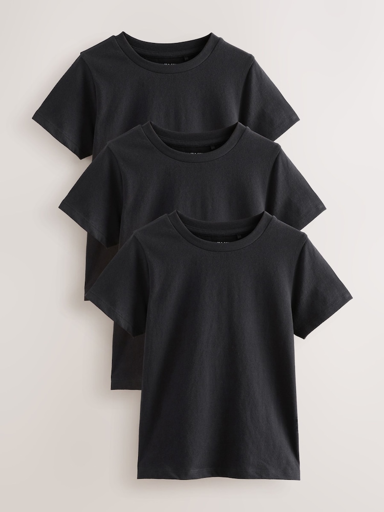Black 3 Pack T-Shirts (3-16yrs) - Image 1 of 5 Black 3 Pack T-Shirts (3-16yrs) - Image 1 of 5