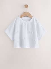 Mauve/White Boxy Bows T-Shirts 2 Pack (3-16yrs) - Image 2 of 6