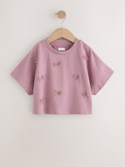 Mauve/White Boxy Bows T-Shirts 2 Pack (3-16yrs) - Image 3 of 6
