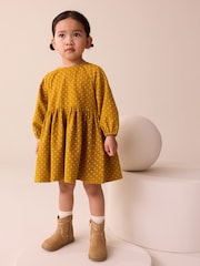 Ochre Yellow Spot Cord Dress (3mths-8yrs) - Image 1 of 8