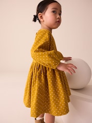 Ochre Yellow Spot Cord Dress (3mths-8yrs) - Image 2 of 8