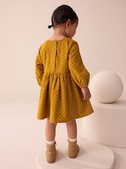 Ochre Yellow Spot Cord Dress (3mths-8yrs) - Image 3 of 8