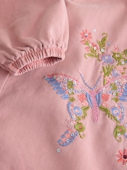 Pink Butterfly Embroidery Shirt Dress (3mths-8yrs) - Image 8 of 8