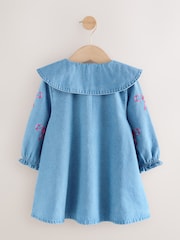 Bow Embroidered Denim Collar Dress (3mths-8yrs) - Image 7 of 9
