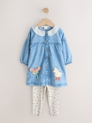 Denim Character Shirt Dress And Leggings Set (3mths-8yrs) - Image 5 of 8