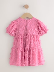 Pink Short Sleeve 3D Flowers Dress (3mths-8yrs) - Image 2 of 5