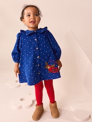 Cobalt Blue Character Cord Dress And Tights Set (3mths-8yrs) - Image 1 of 4