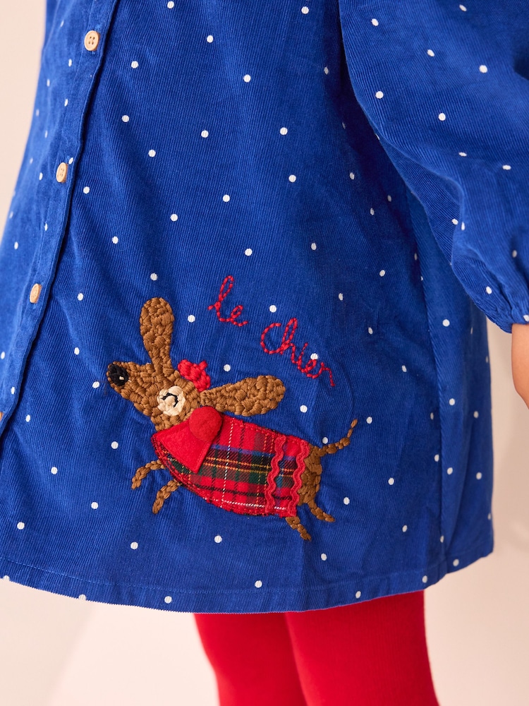 Cobalt Blue Character Cord Dress And Tights Set (3mths-8yrs) - Image 4 of 4
