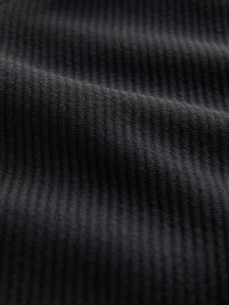 Black Diagonal Texture Jersey Shacket - Image 9 of 9