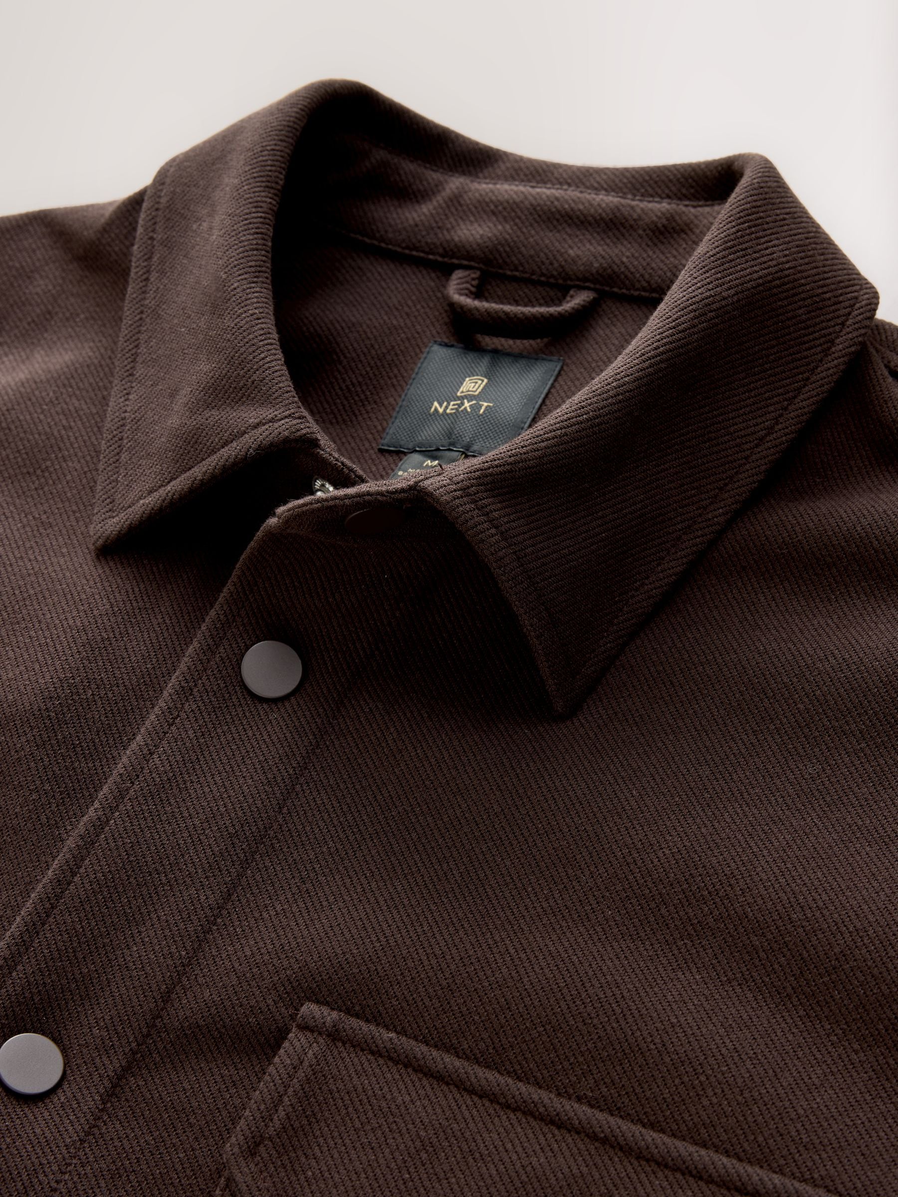 Buy Chocolate Brown Jersey Twill Popper Shacket from Next United