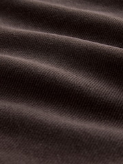 Chocolate Brown Jersey Twill Popper Shacket - Image 9 of 9
