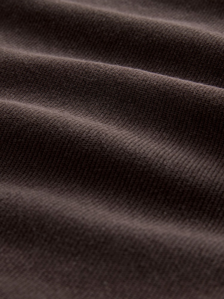 Chocolate Brown Jersey Twill Popper Shacket - Image 9 of 9