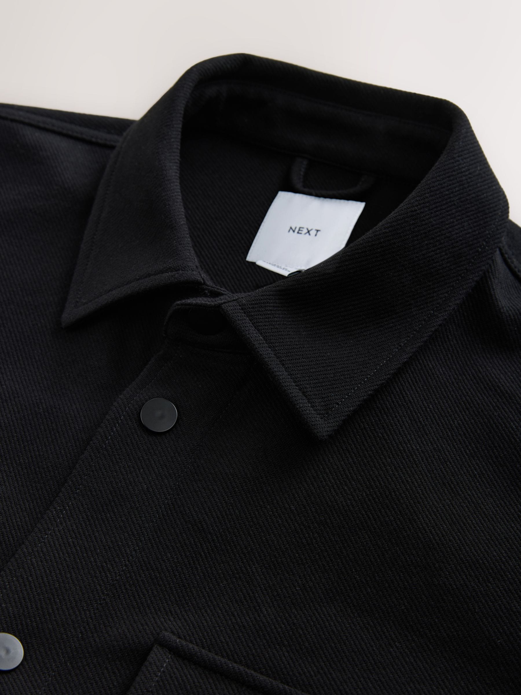 Buy Black Jersey Twill Popper Shacket from Next South Africa