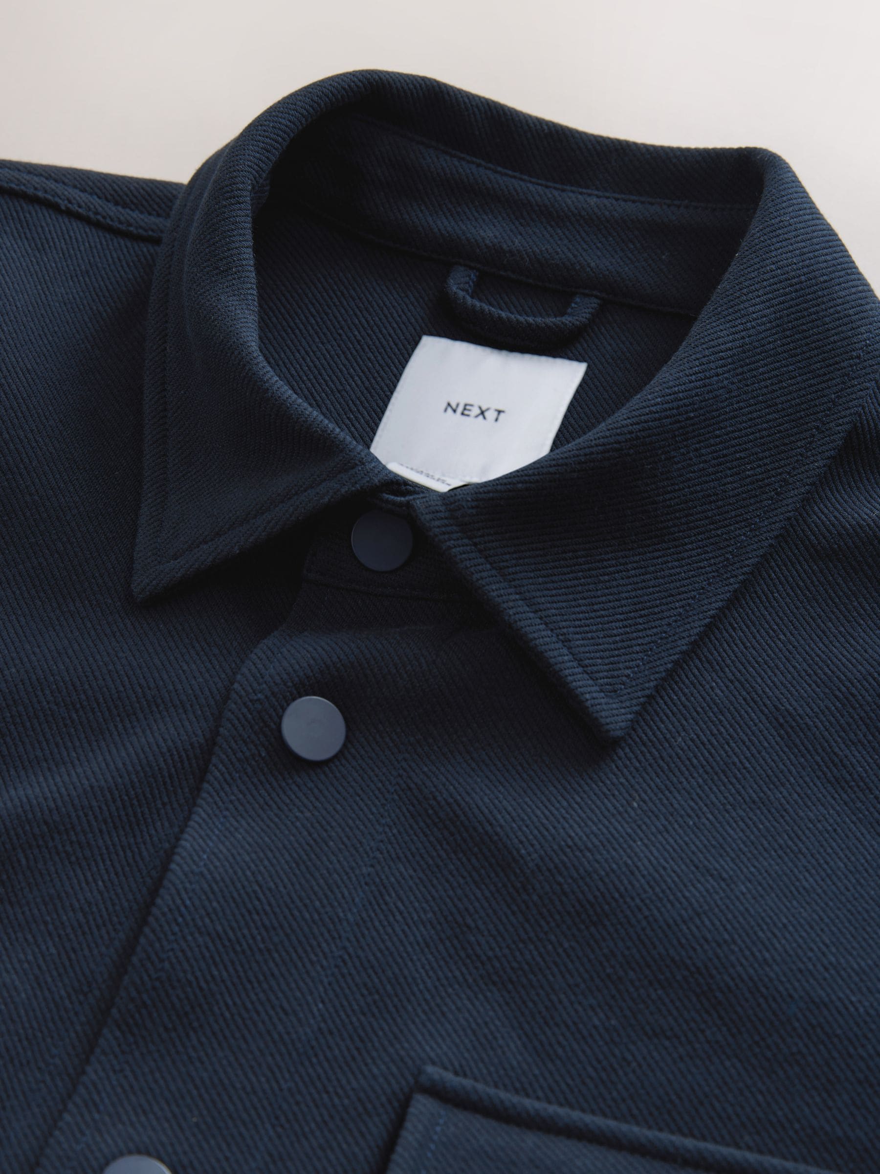 Buy Navy Blue Jersey Twill Popper Shacket from Next India