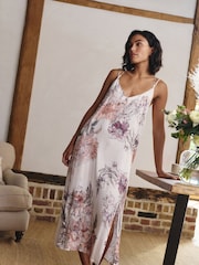 Pink Floral Lightweight Floral Print Slip - Image 1 of 11