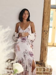 Pink Floral Lightweight Floral Print Slip - Image 2 of 11