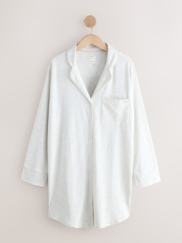 Grey Jersey Night Shirt - Image 1 of 3 Grey Jersey Night Shirt - Image 1 of 3