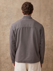 Anthrazitgrau - Boxy Fit Twill Shacket - Bild 3 von 5