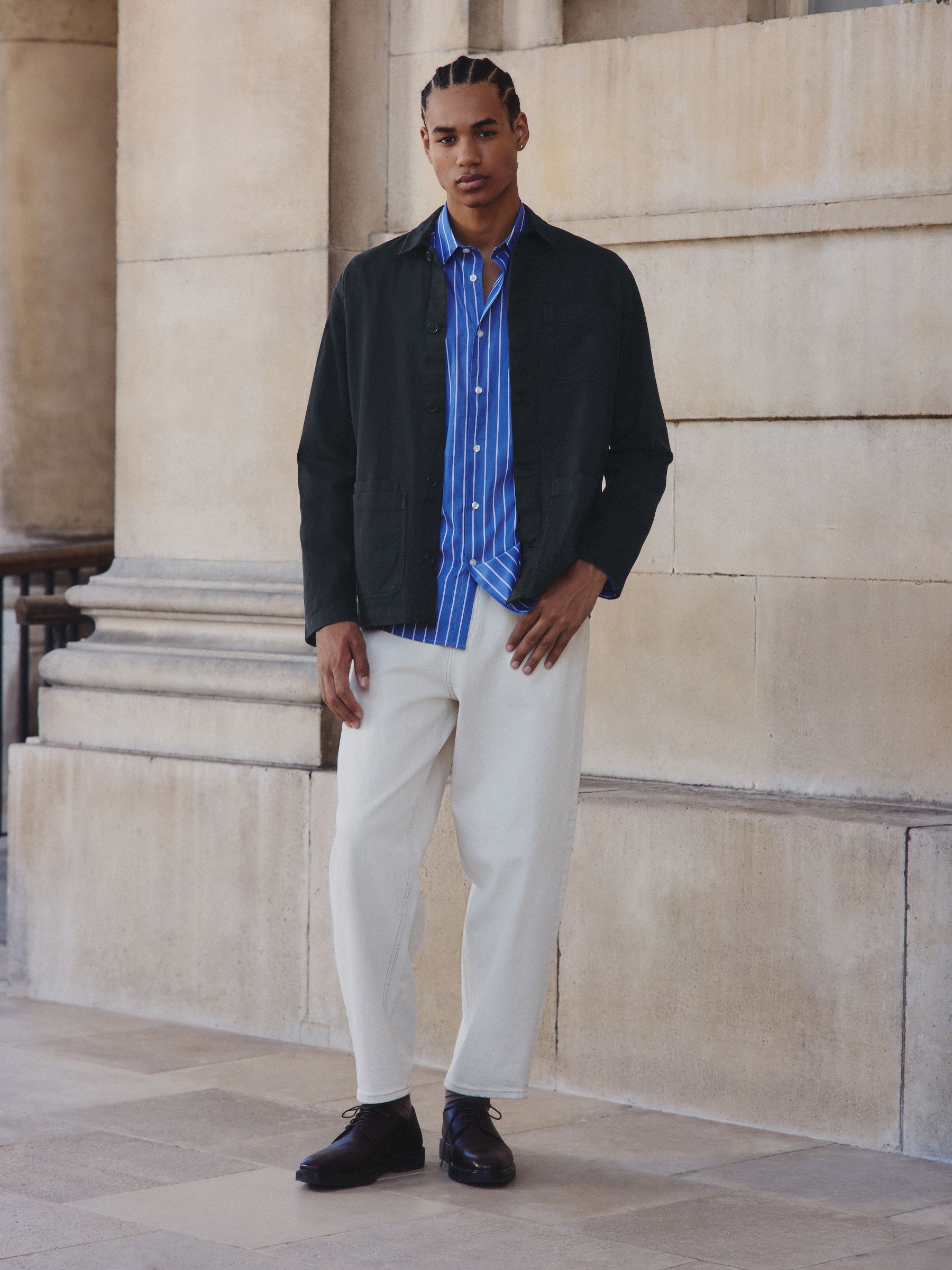Buy Navy Blue Chore Twill Shacket Overshirt from Next USA